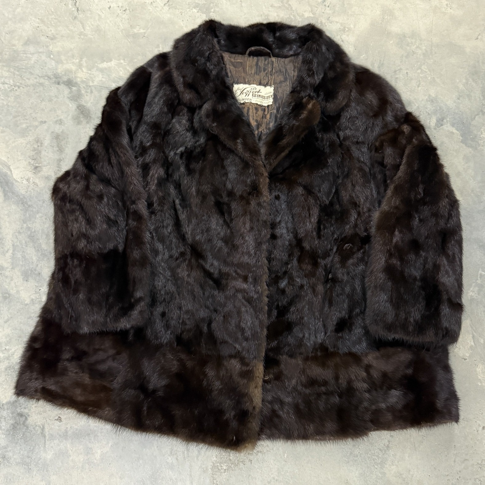 Josef Seiffert Pelzhaus Fur Coat Womens Os Brown Excellent Vintage Mid Length